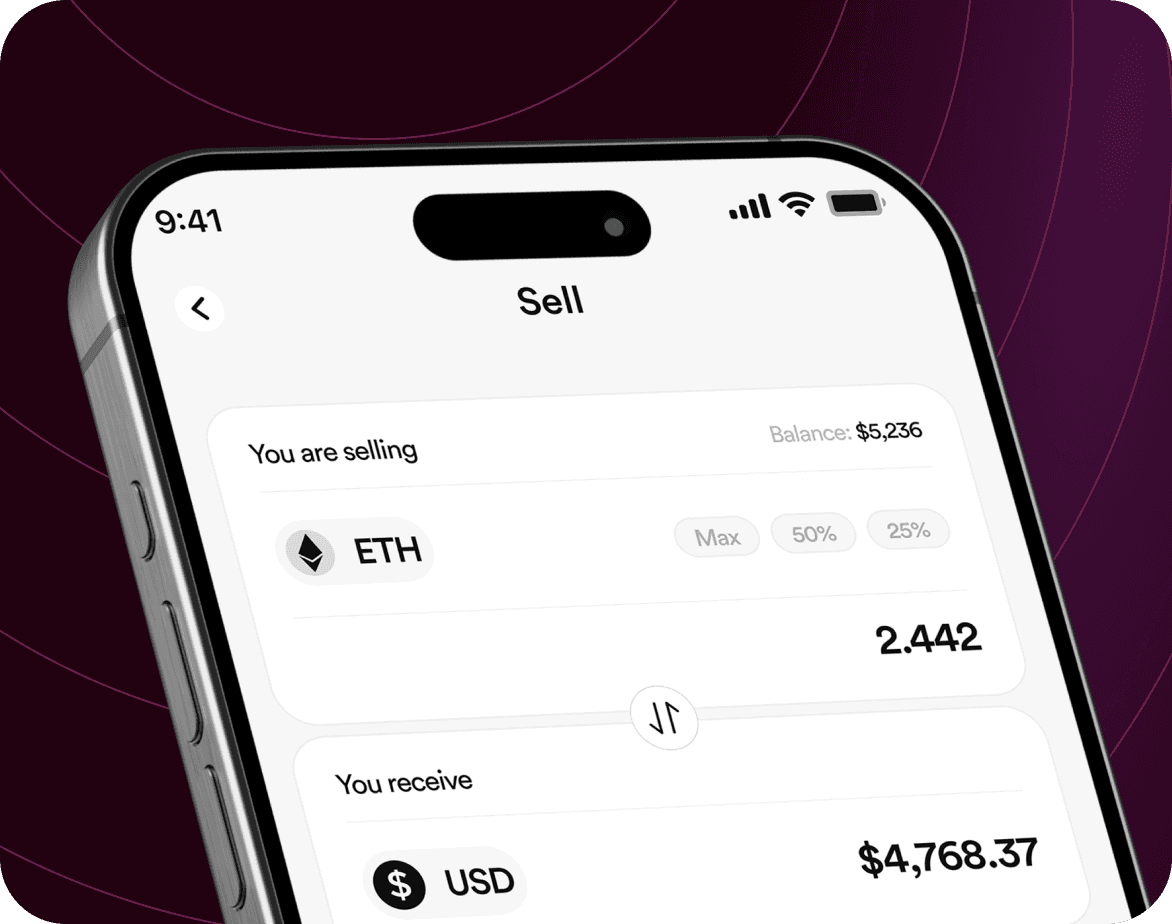 FlipEx app showing Ethereum sold and Naira credited to wallet