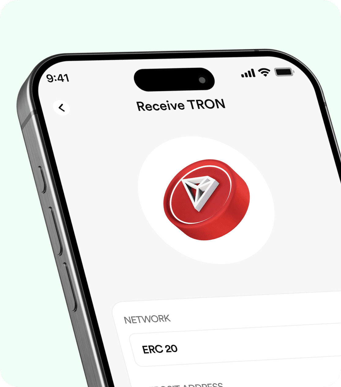 FlipEx app interface for Receiving Tron (TRX) to Naira in Nigeria