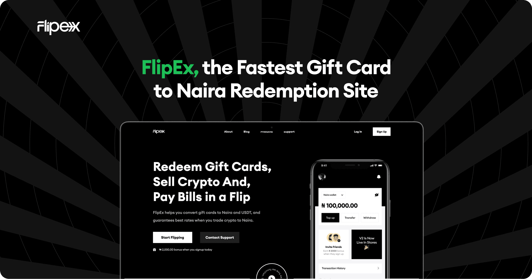 Fastest gift card to Naira Redemption Site is FlipEx