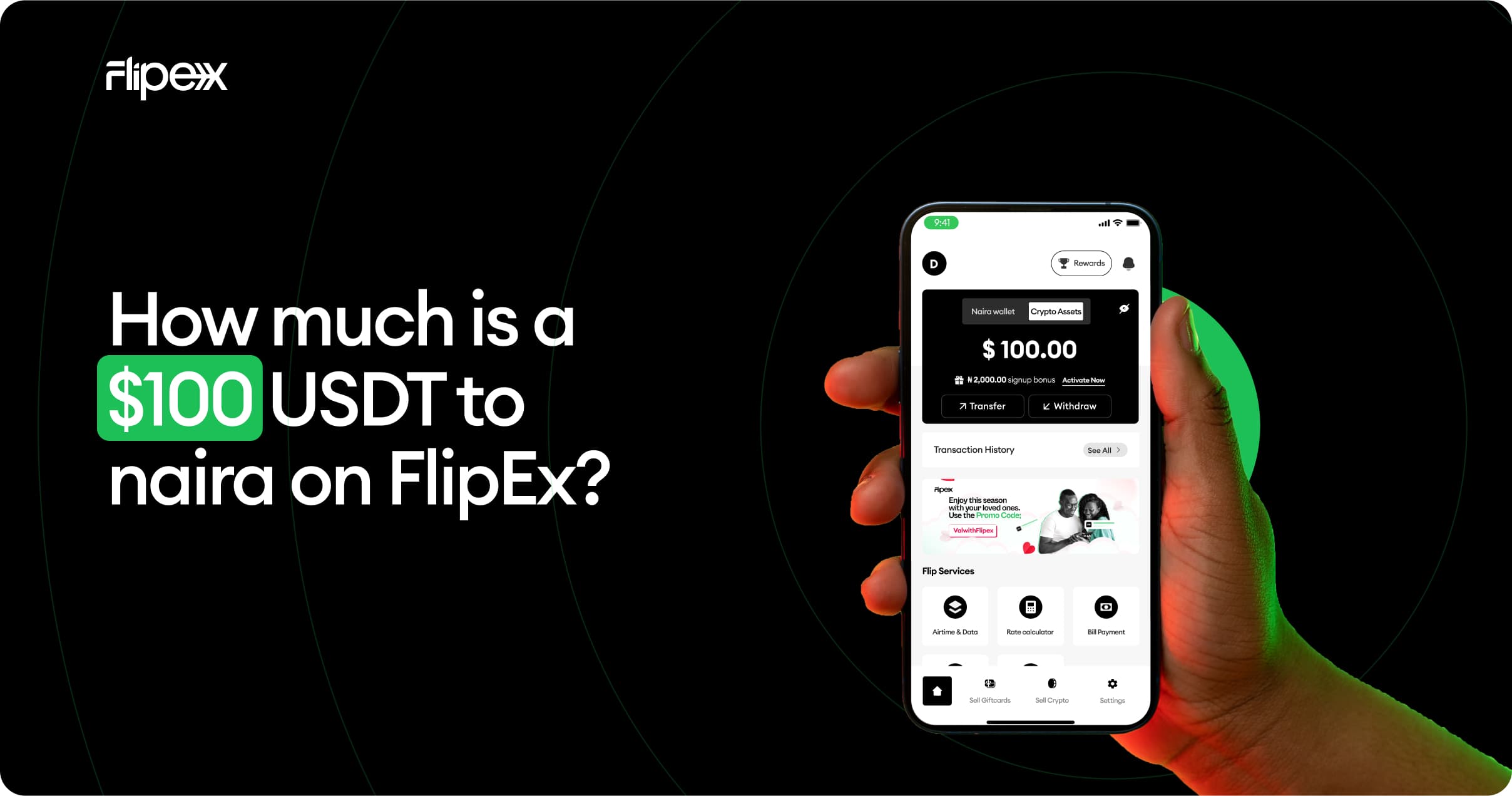 How Much is a $100 USDT to Naira on FlipEx?