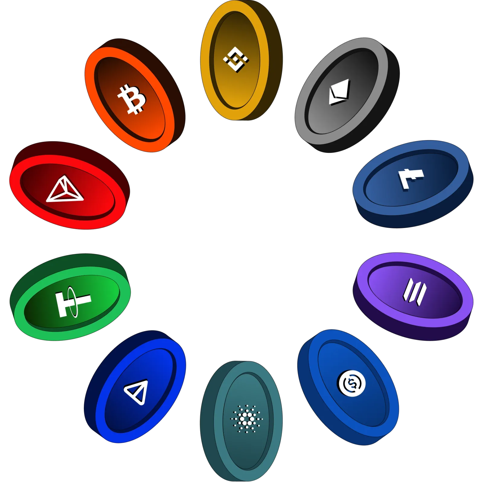 FlipEx supported gift card and cryptocurrency icons