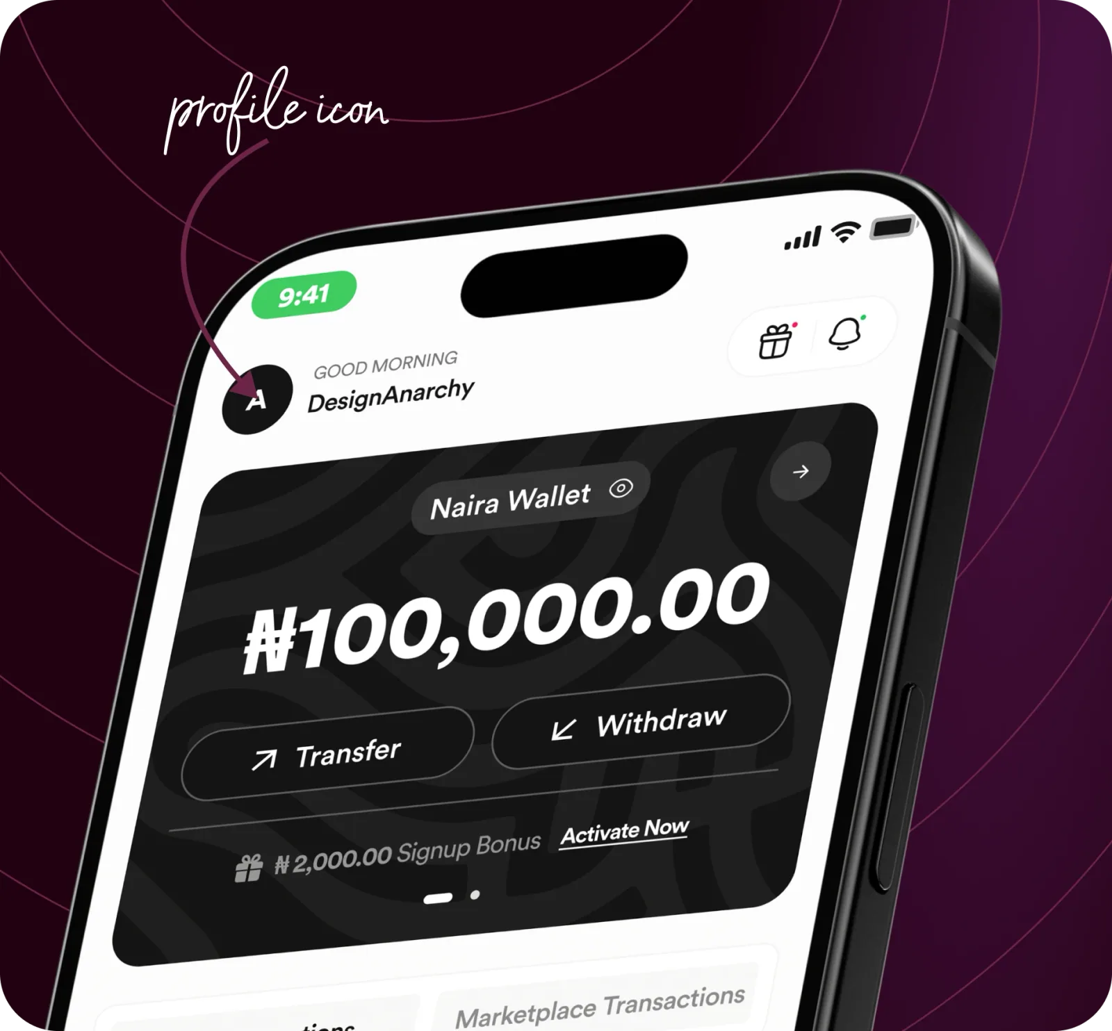 FlipEx Mobile App Dashboard Profile