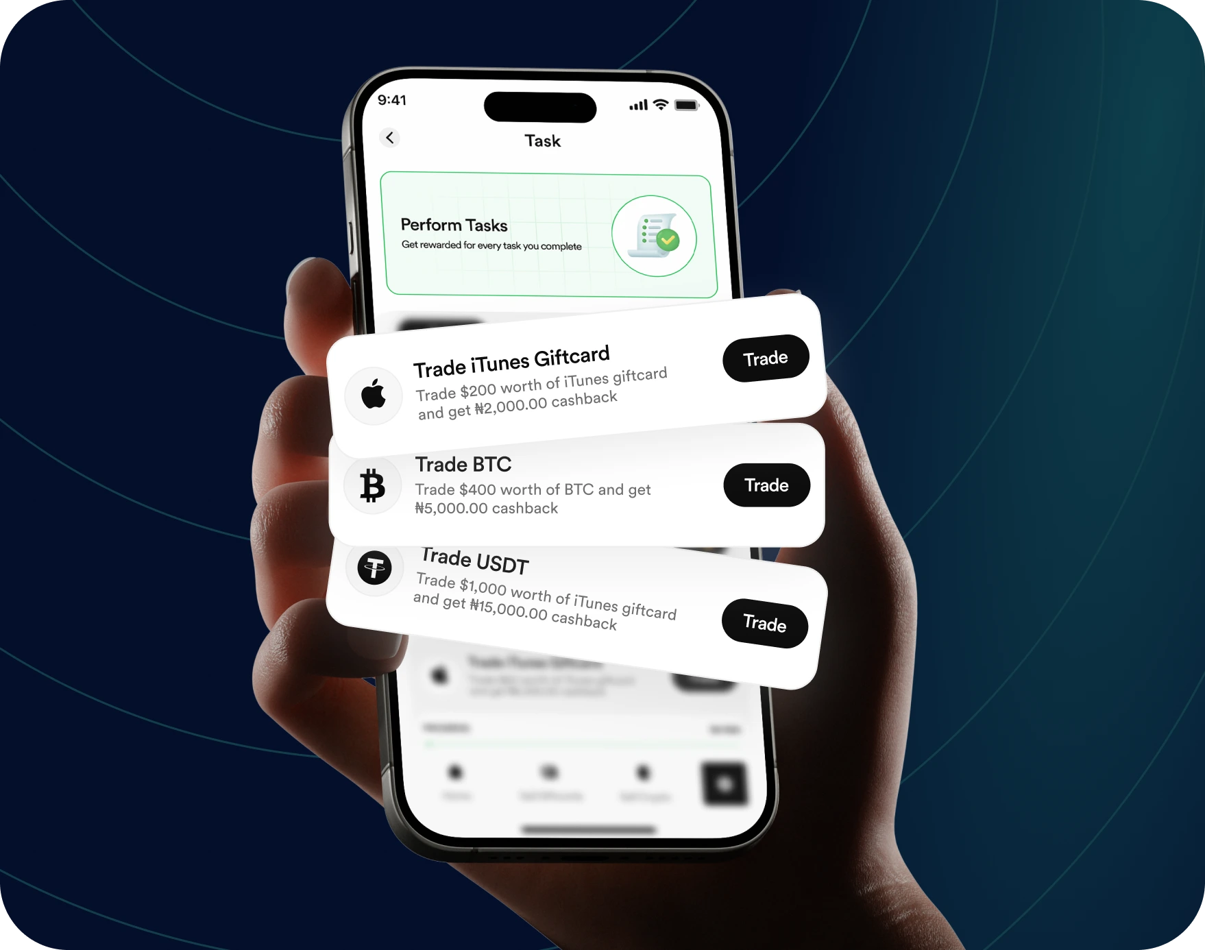 FlipEx Tasks & Bonuses Page on Mobile App